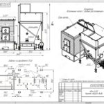 Габаритный чертёж. Котёл водогрейный на щепе и опилках 200 кВт КВм-0,2Д