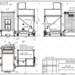 Габаритный чертёж. Котёл на щепе и опилках 1 МВт КВм-1,0Д
